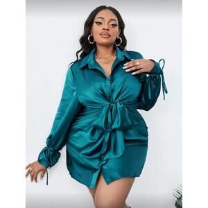 Elegant Green Wrap Dress